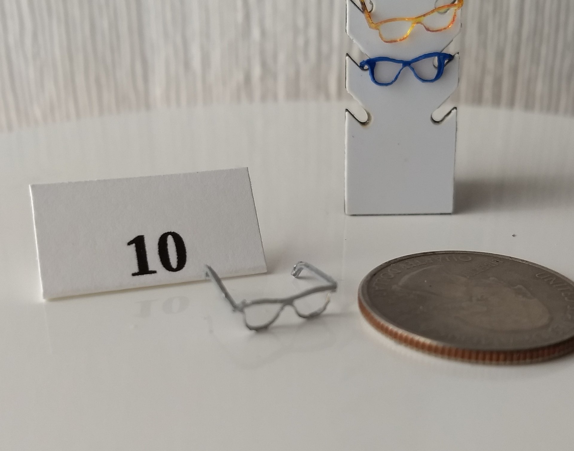 1:12 dollhouse miniature eyeglasses Regular eyeglasses Reading glasses in 12th scale REF #10