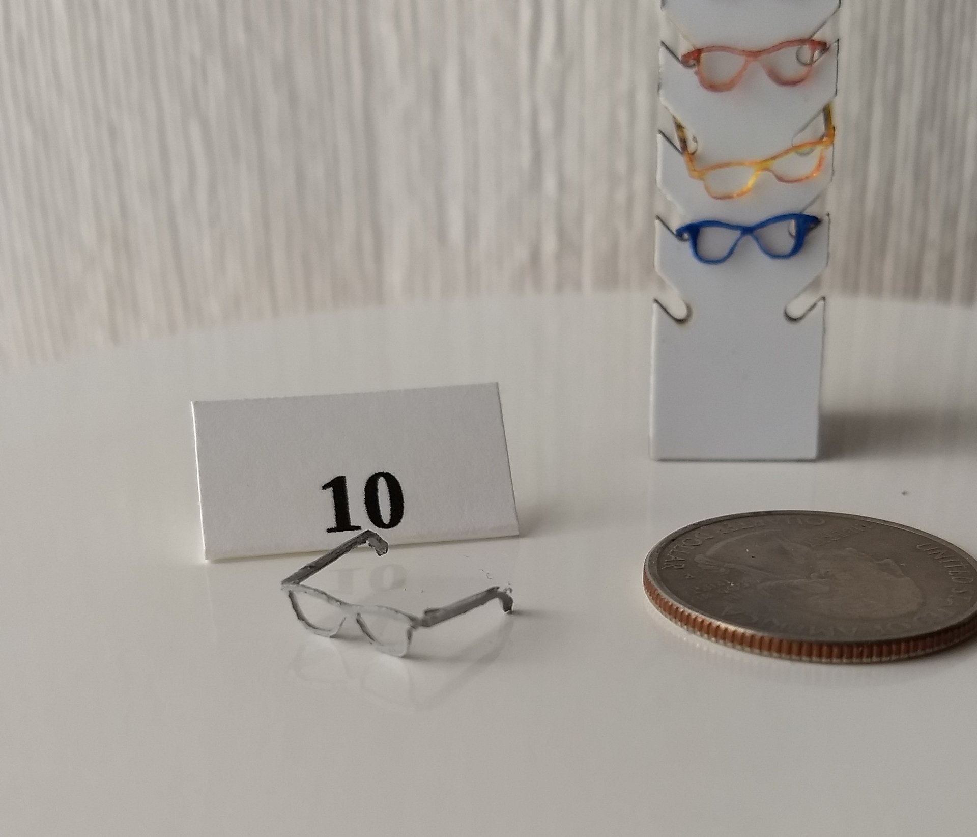 1:12 dollhouse miniature eyeglasses Regular eyeglasses Reading glasses in 12th scale REF #10