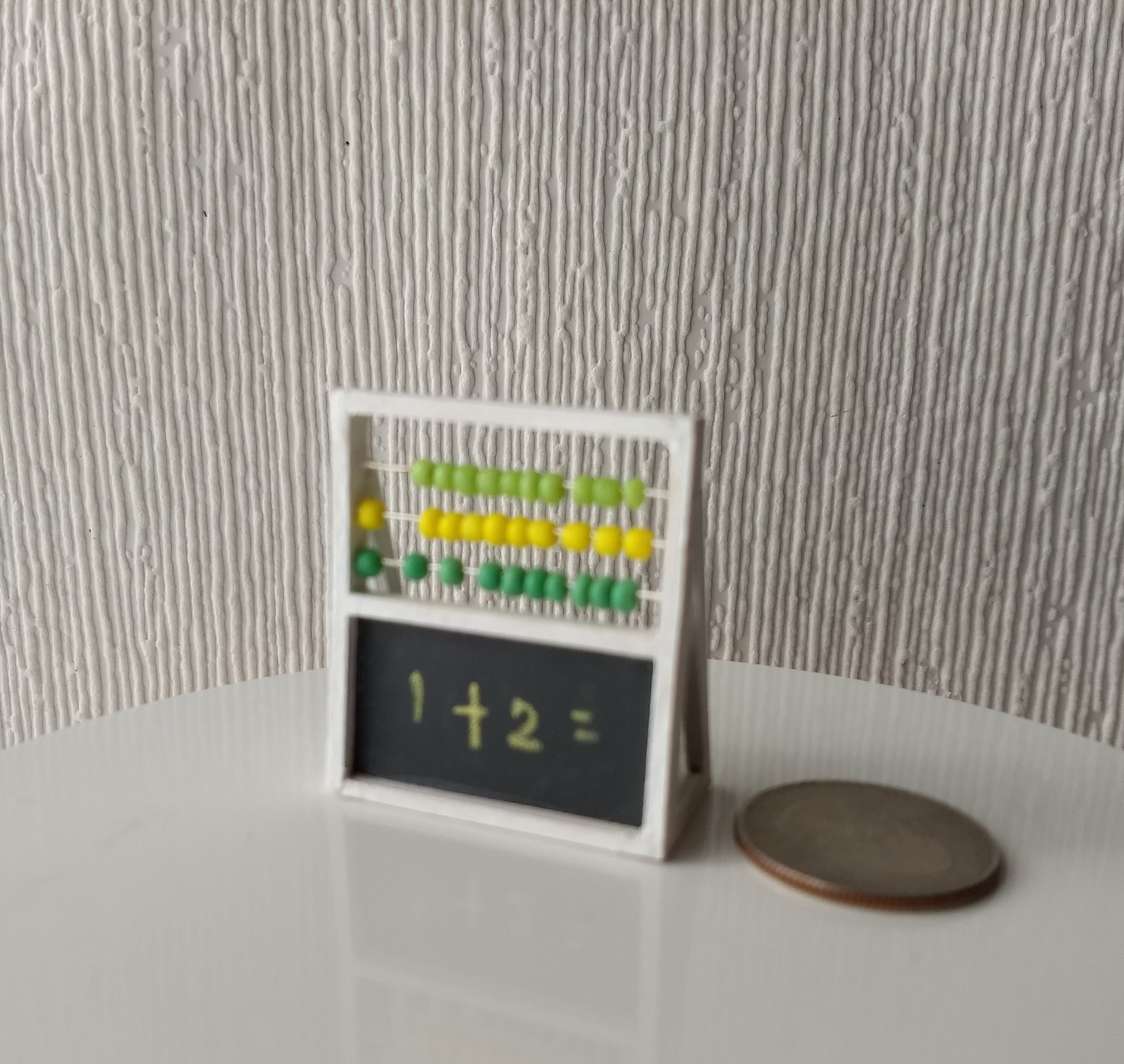 1:12 Dollhouse miniature abacus toy with chalk board Math toy for nursery or kids room