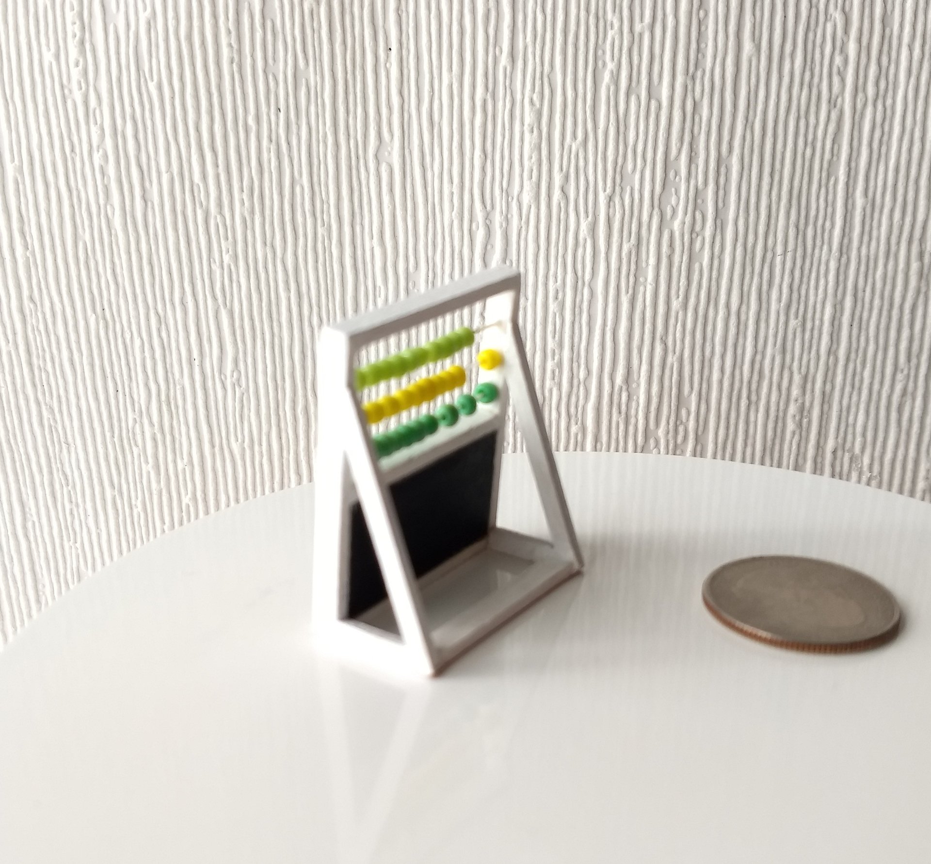 1:12 Dollhouse miniature abacus toy with chalk board Math toy for nursery or kids room