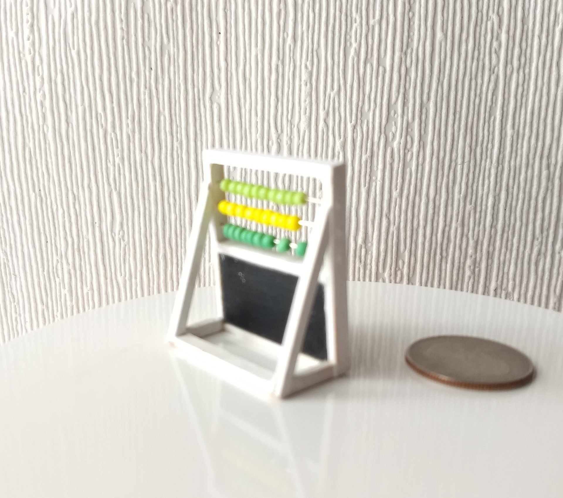 1:12 Dollhouse miniature abacus toy with chalk board Math toy for nursery or kids room