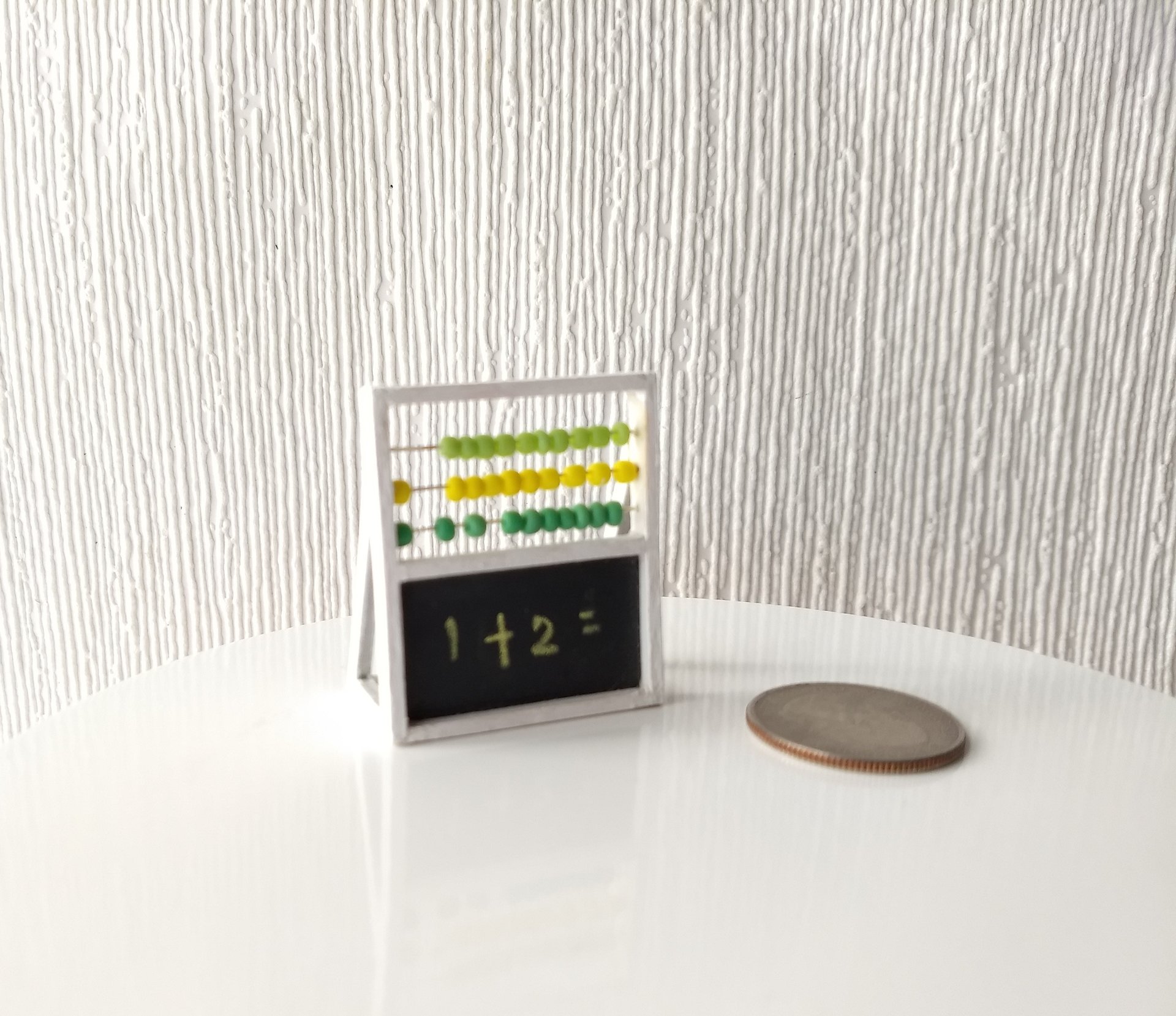1:12 Dollhouse miniature abacus toy with chalk board Math toy for nursery or kids room