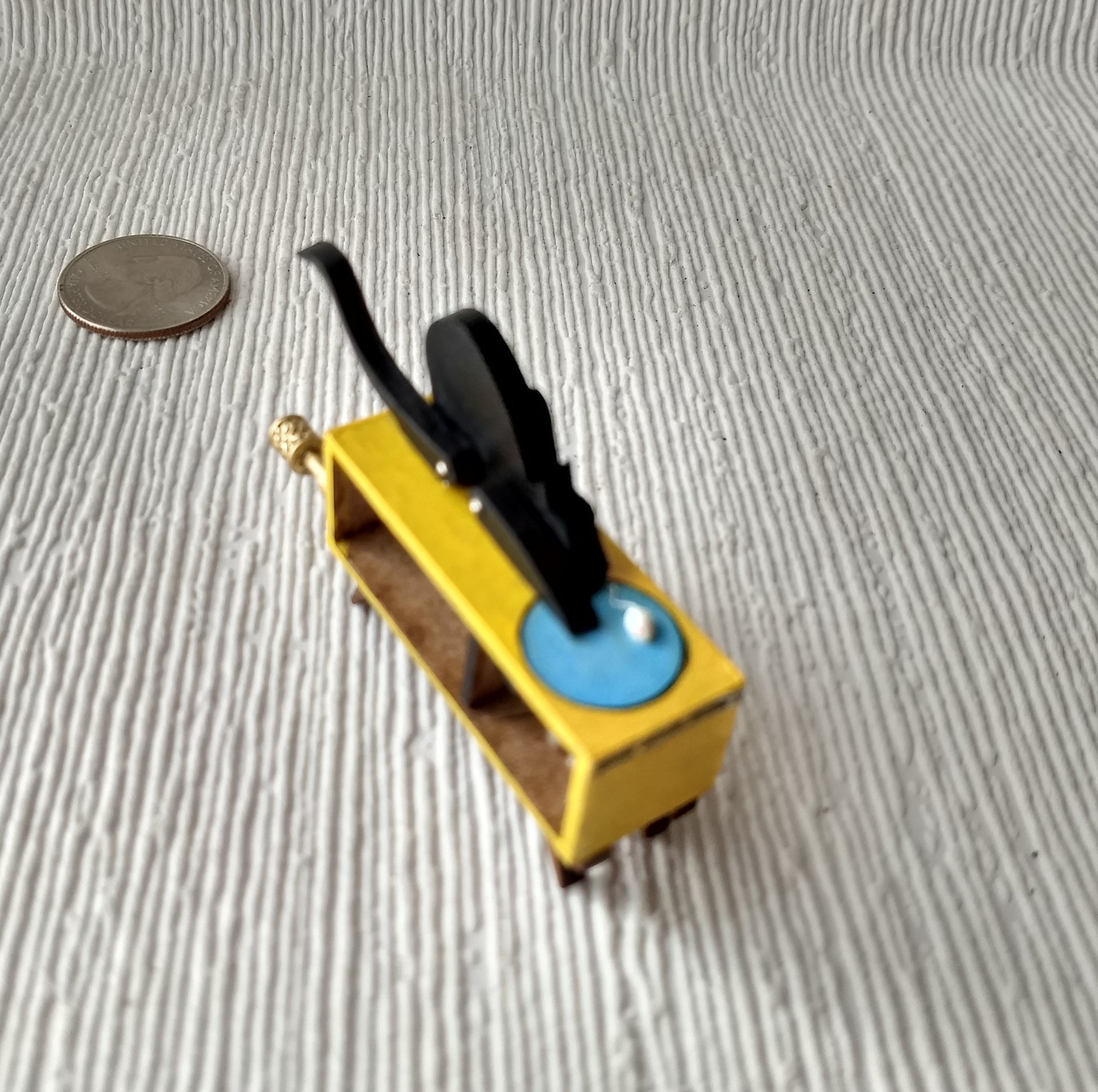 RESERVED Miniature cat and mouse automata toy Cat chasing mouse hand crank toy