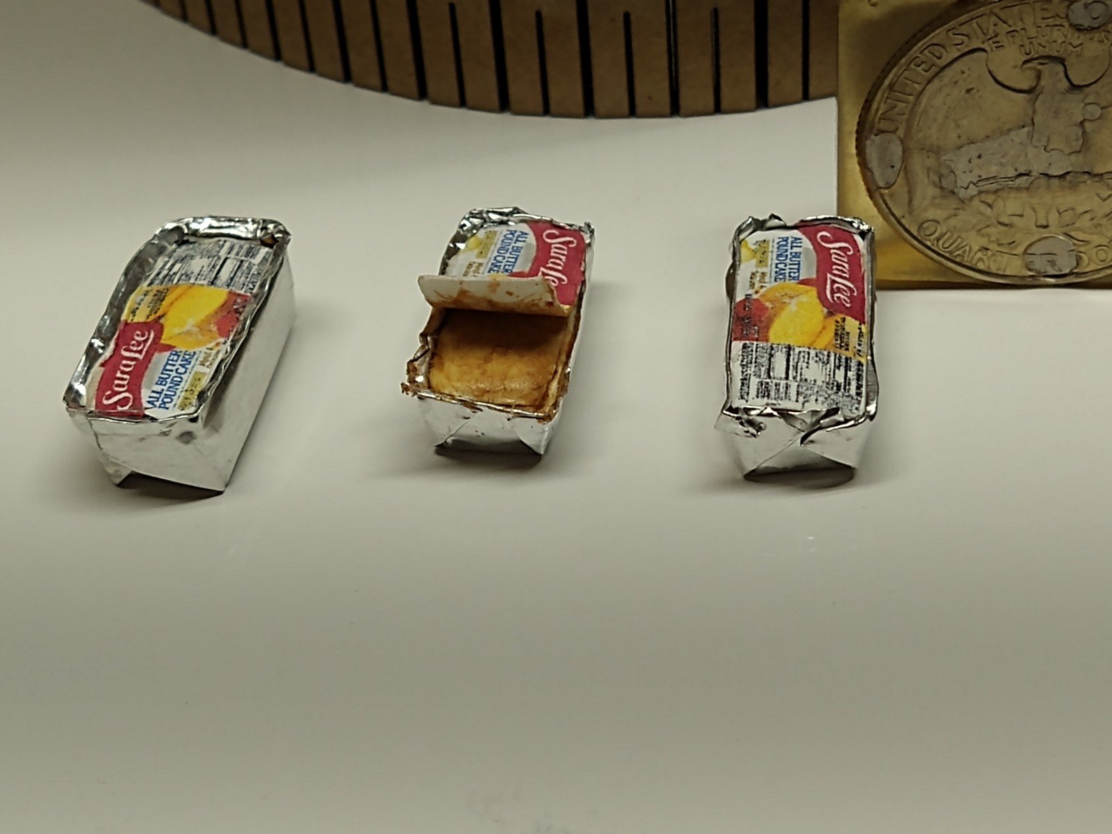 1:12 Dollhouse miniature frozen pound cake with paper lid glued down Price is for ONE cake