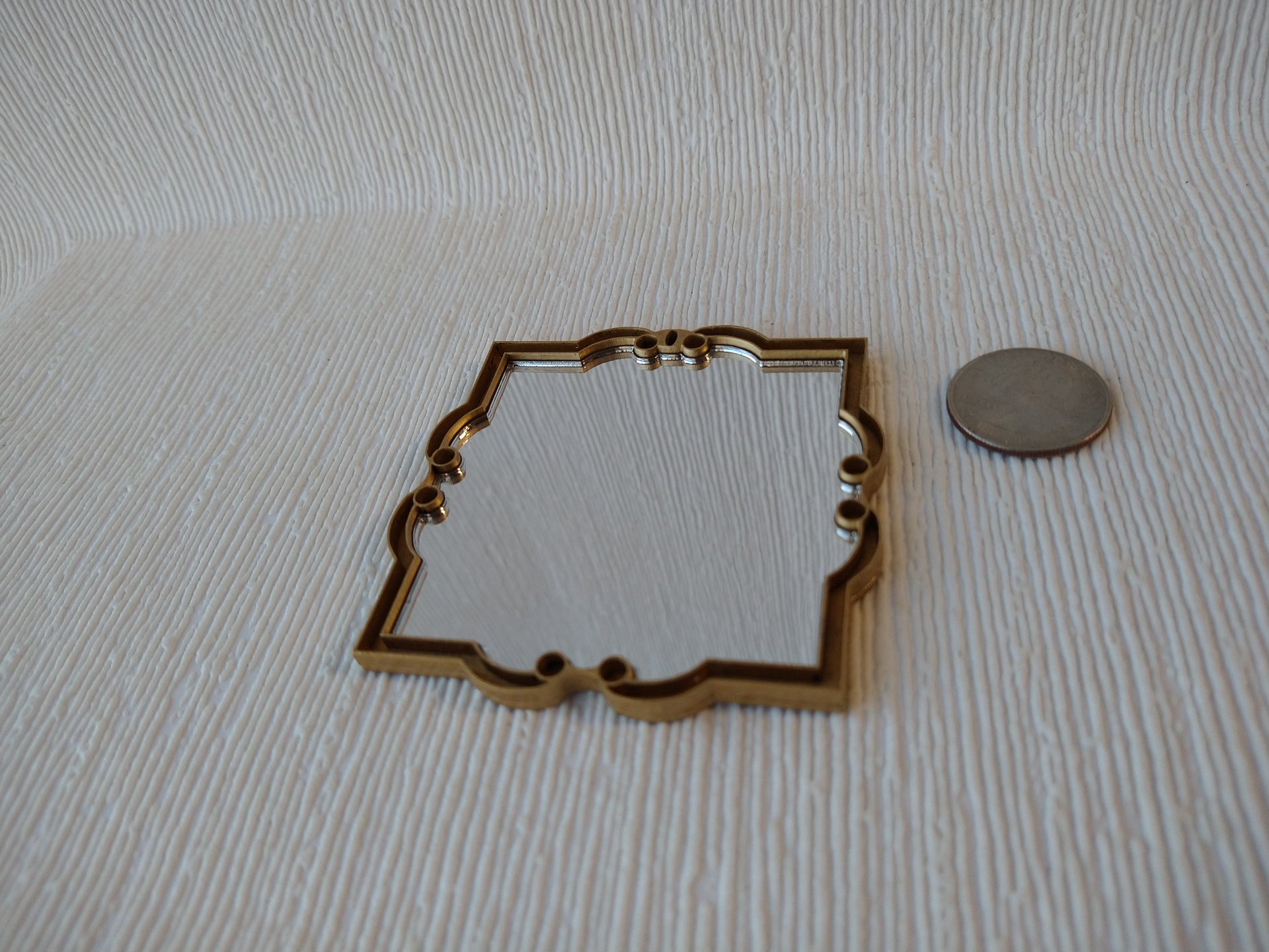 RESERVED 1: 12 Dollhouse accent mirror faux iron works mirror with intricate scrolls in frame