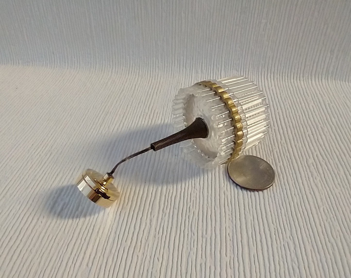 1:12 dollhouse Battery operated chandelier with clear acrylic drum shade Contemporary style chandelier