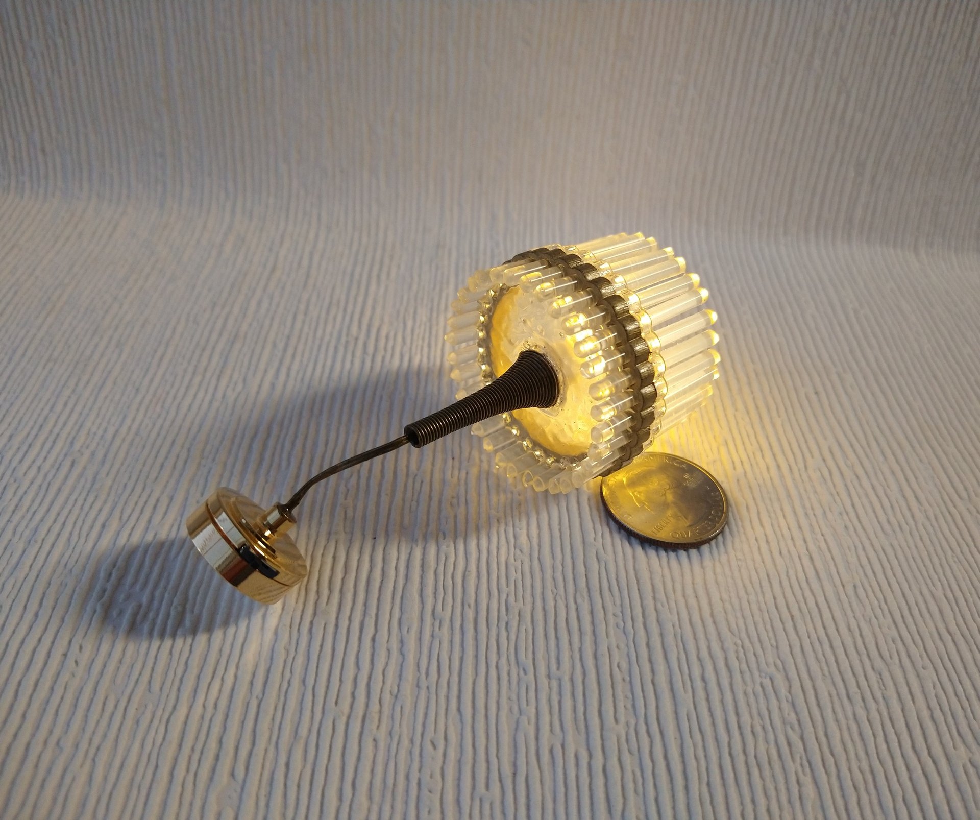 1:12 dollhouse Battery operated chandelier with clear acrylic drum shade Contemporary style chandelier