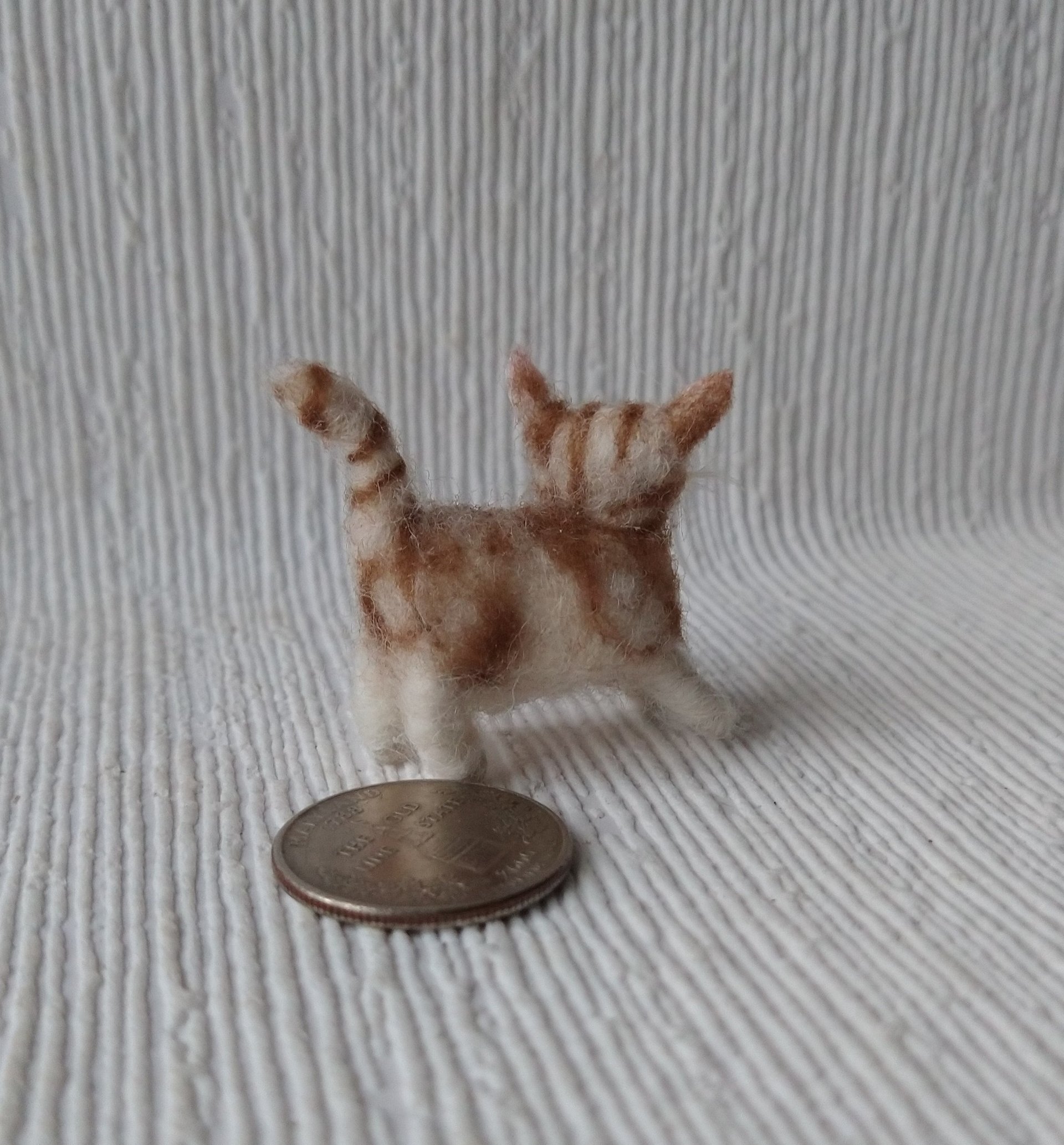 OOAK needle felted tabby cat for 1:12 dollhouse