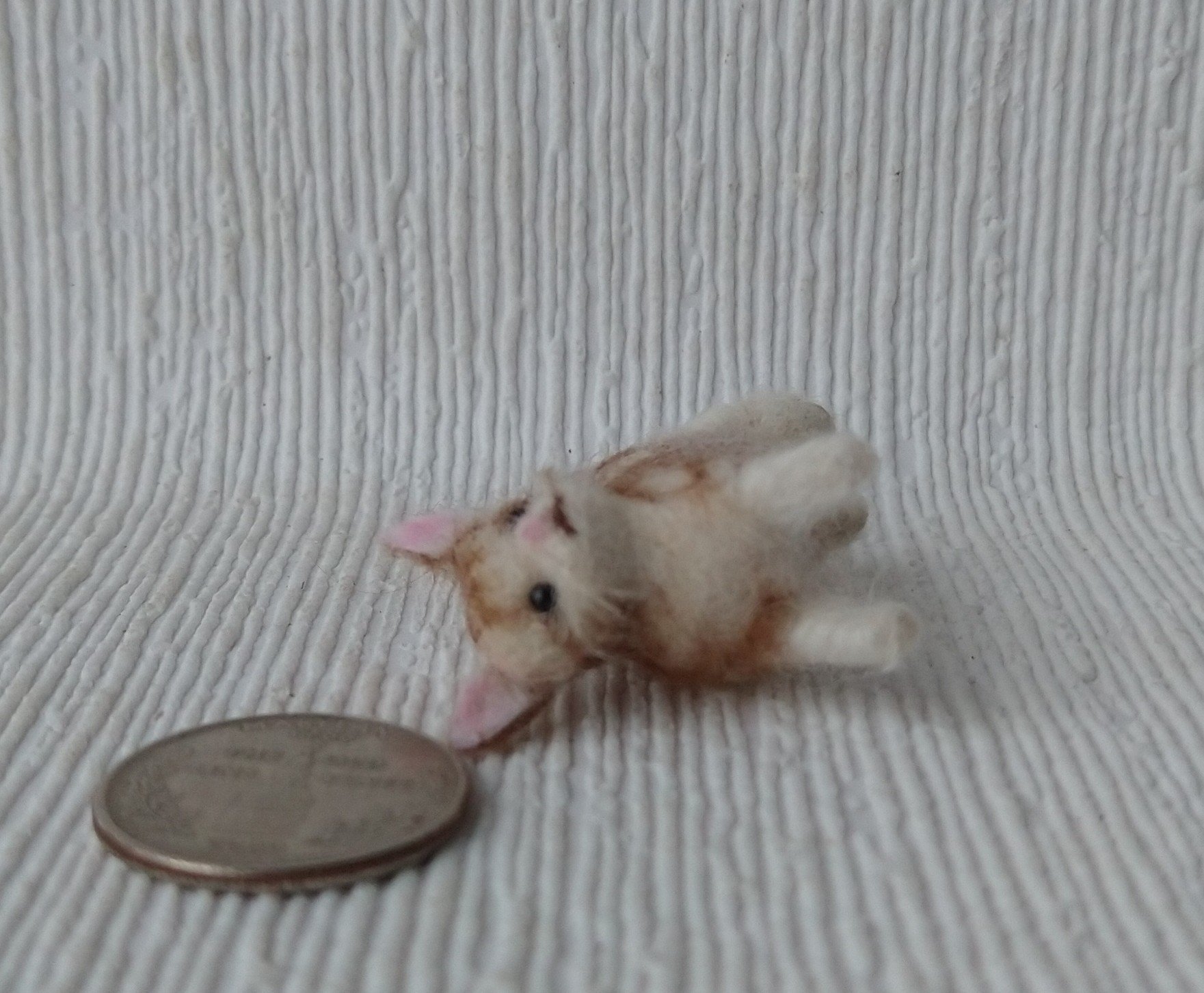 OOAK needle felted tabby cat for 1:12 dollhouse