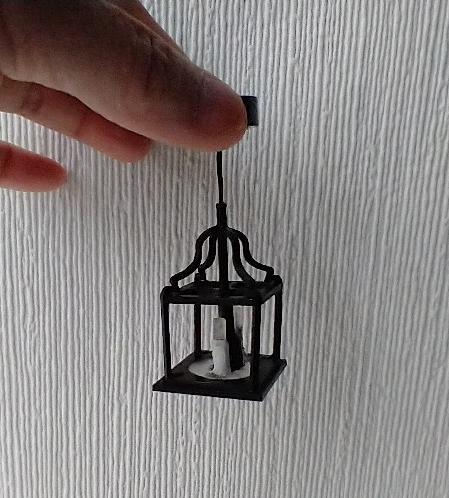 1:12 dollhouse faux wrought iron lantern ceiling light Foyer pendant light Outdoor porch ceiling light