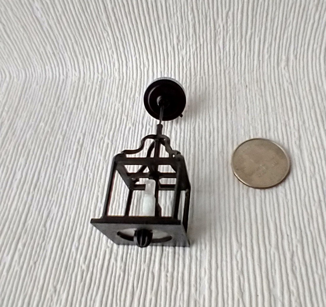 1:12 dollhouse faux wrought iron lantern ceiling light Foyer pendant light Outdoor porch ceiling light