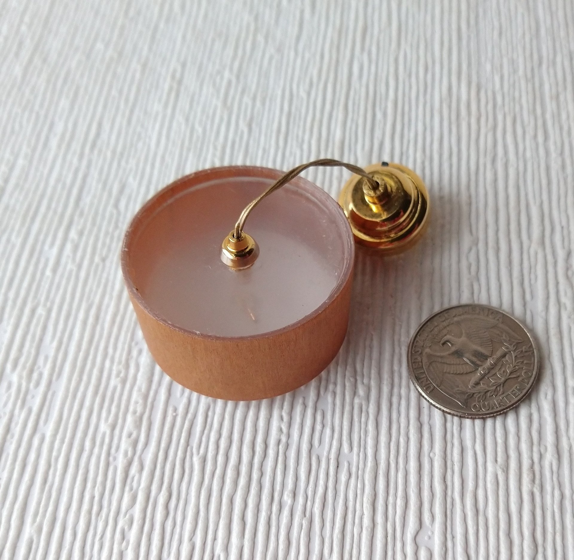 1:12 dollhouse battery operated pendant light with wood veneer Mid century inspired ceiling light