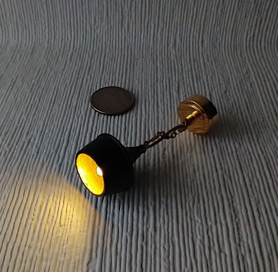 1:12 dollhouse battery operated black pendant light Mid century inspired ceiling light