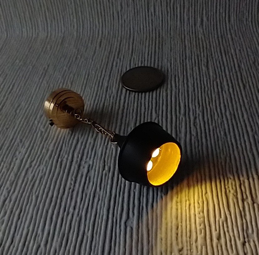 1:12 dollhouse battery operated black pendant light Mid century inspired ceiling light