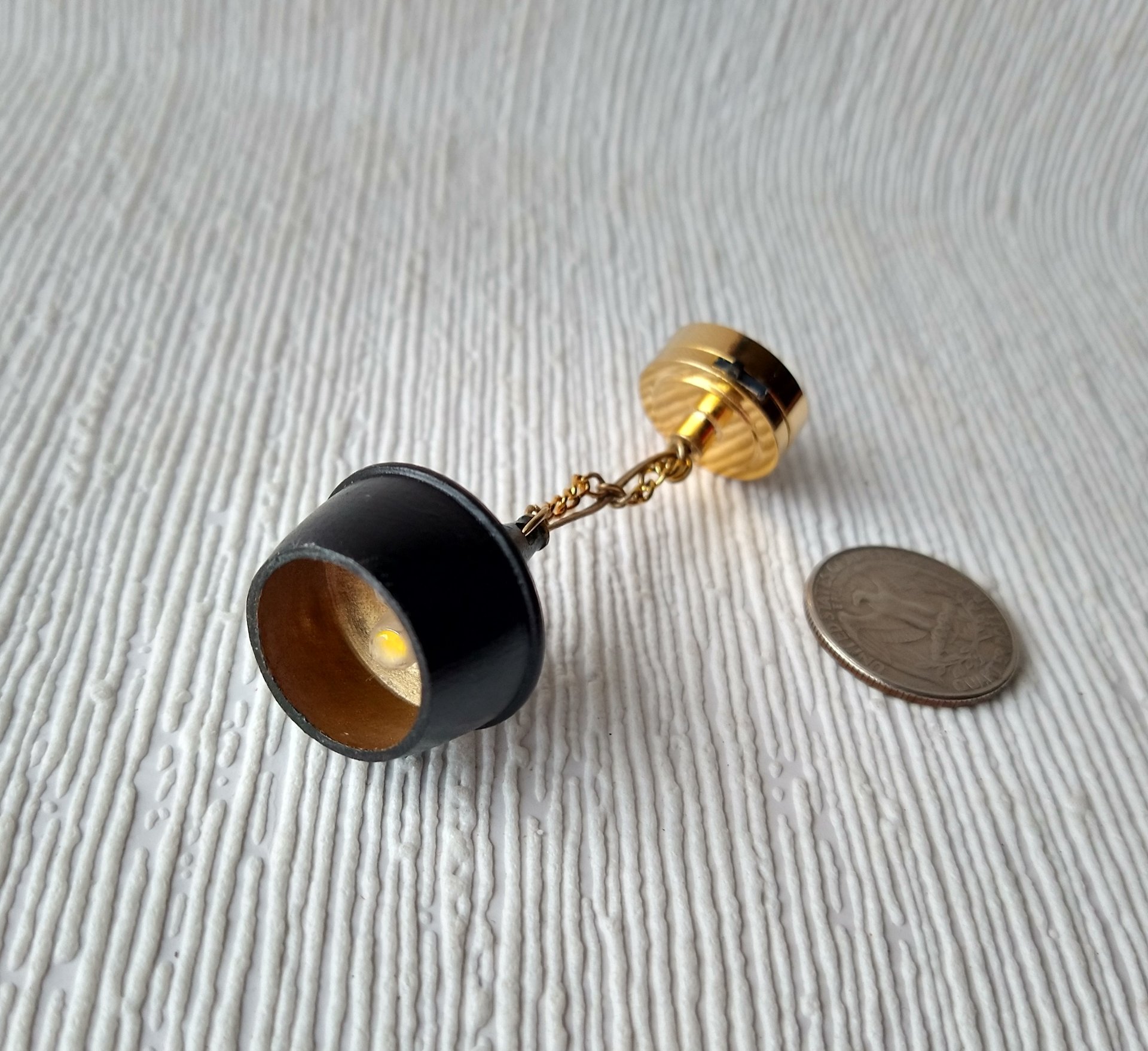 1:12 dollhouse battery operated black pendant light Mid century inspired ceiling light