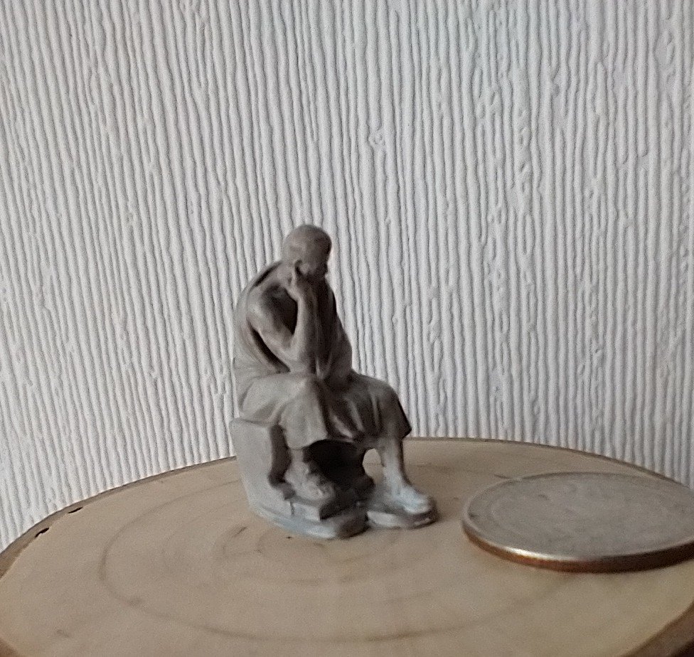 Dollhouse miniature statute The Thinker / Philosopher / Aristotle