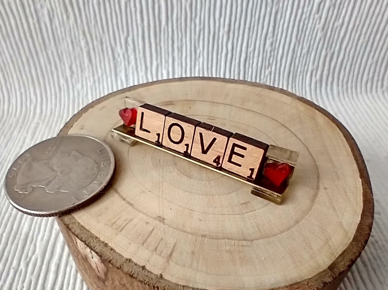 1:12 Dollhouse miniature scrabble tiles LOVE sign for table top or mantel LOVE sign all-season decor