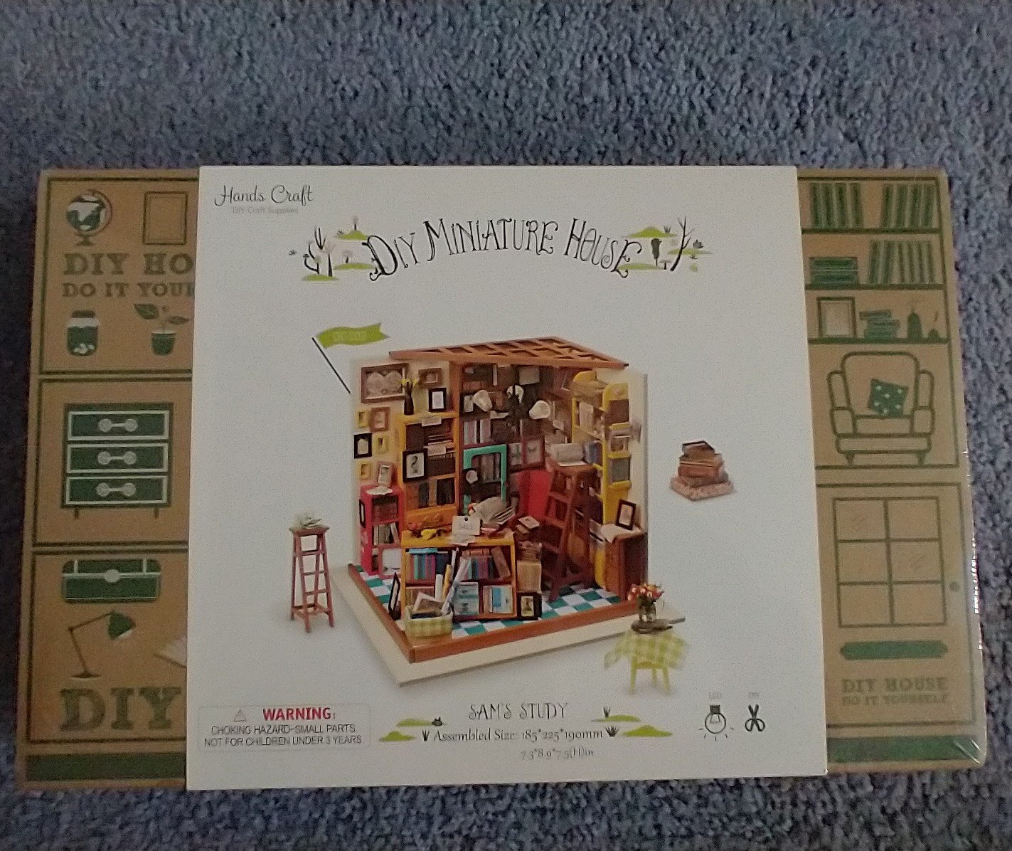 1:24 scale Room Box DIY Miniature House Sam's Study (NIB) HALF INCH SCALE miniature room box kit