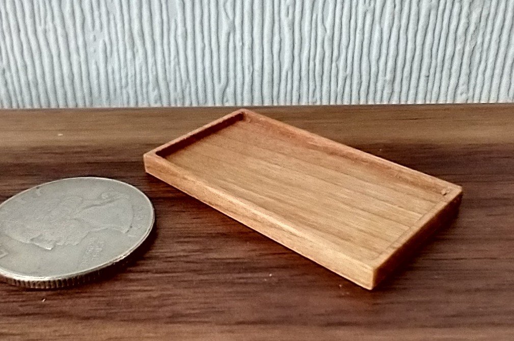 1:12 solid cherry wood tea tray Serving tray Japanese or Chinese tea table accessory