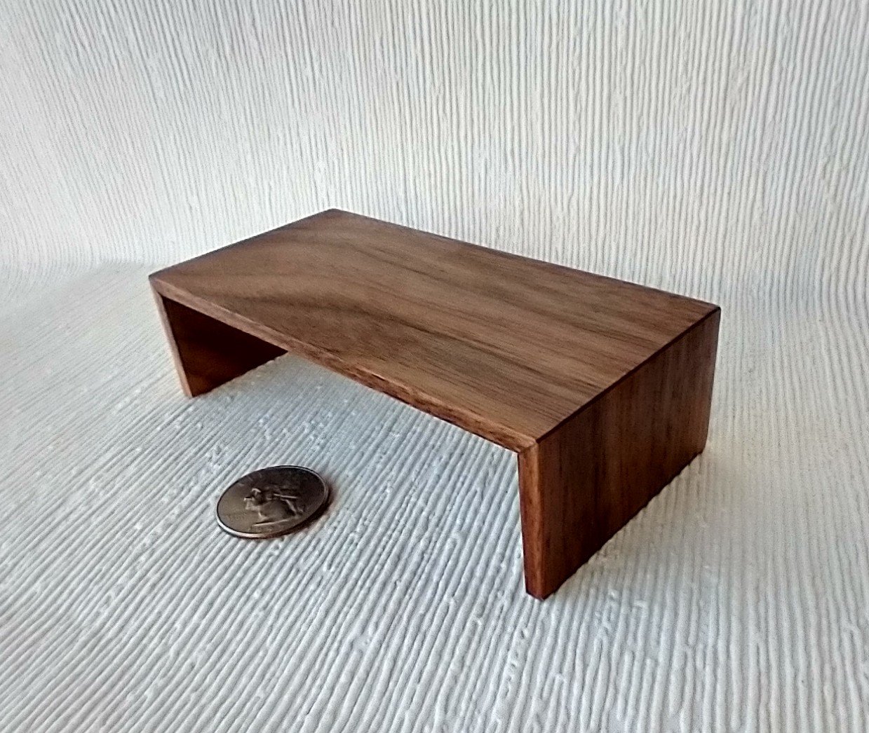 1:12 dollhouse solid walnut low table Japanese style low table Walnut coffee table Minimalist walnut coffee table