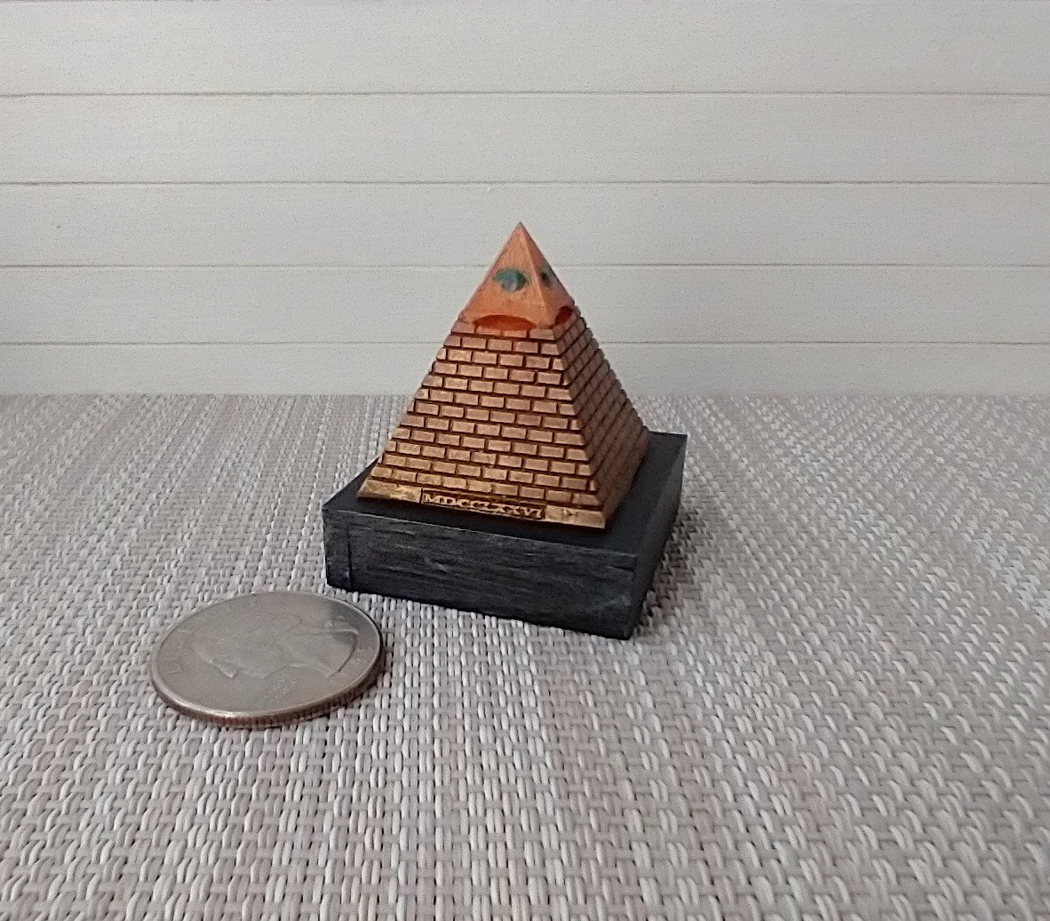 RESERVED Dollhouse miniature Light up Eye of Providence Pyramid Battery operated pyramid light Dollhouse novelty LED light mini home decor