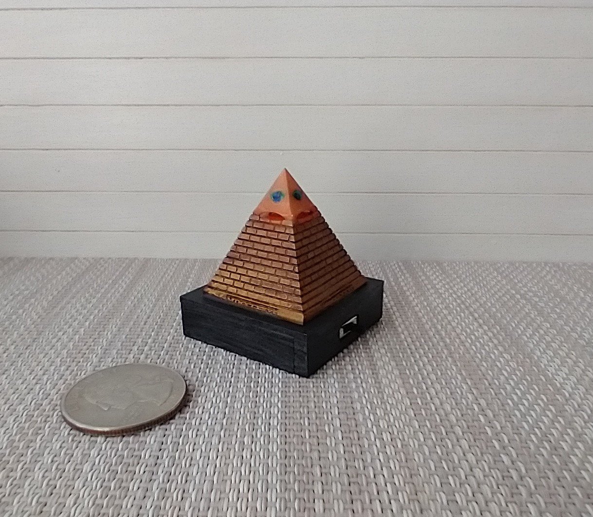 RESERVED Dollhouse miniature Light up Eye of Providence Pyramid Battery operated pyramid light Dollhouse novelty LED light mini home decor