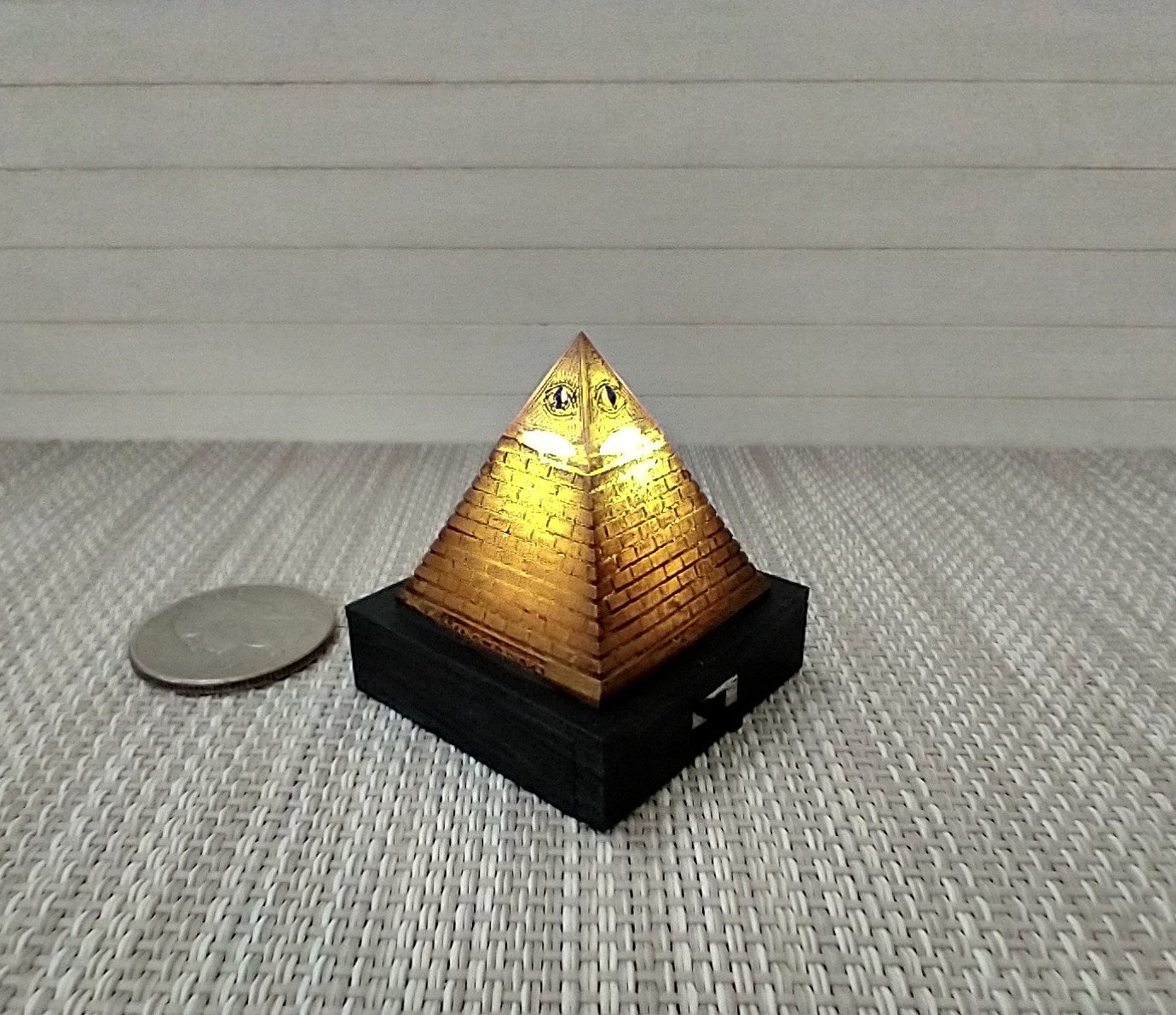 RESERVED Dollhouse miniature Light up Eye of Providence Pyramid Battery operated pyramid light Dollhouse novelty LED light mini home decor