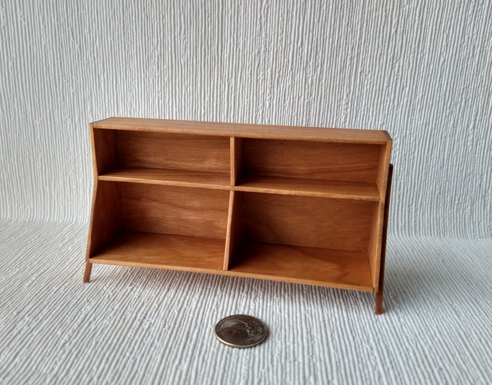 RESERVED 1:12 Dollhouse mid-century styled book case or display case in cherry wood Accessories not included