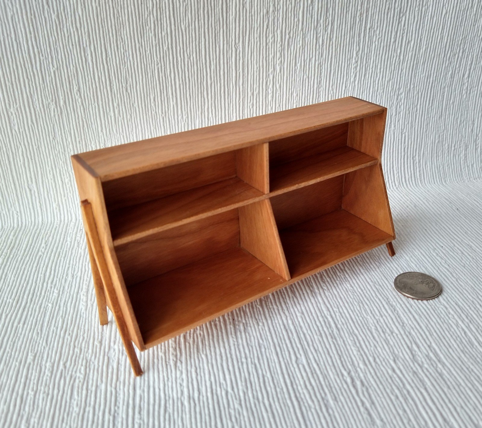 RESERVED 1:12 Dollhouse mid-century styled book case or display case in cherry wood Accessories not included