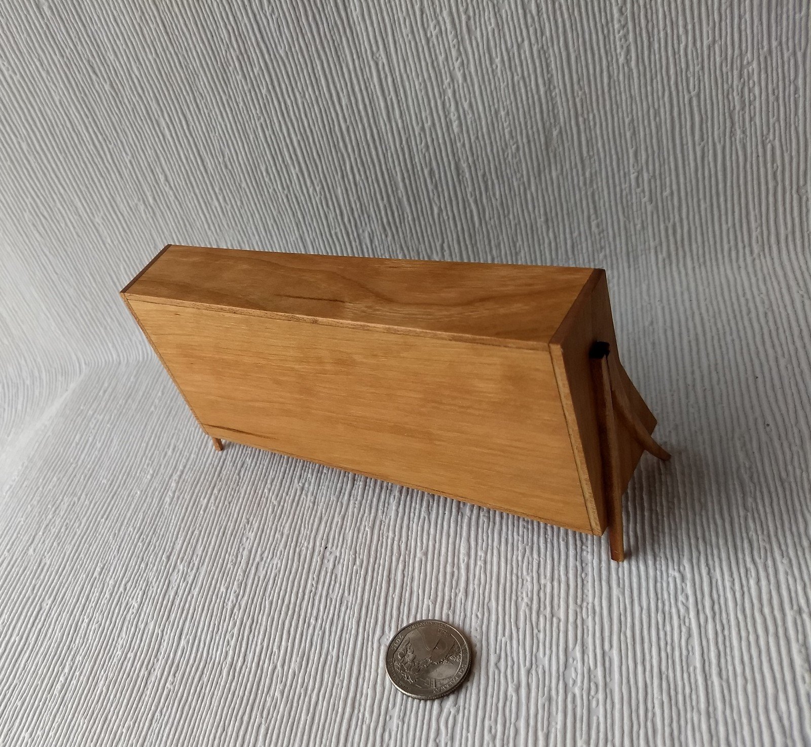 1:12 Dollhouse mid-century styled book case or display case or shelving unit in solid cherry wood
