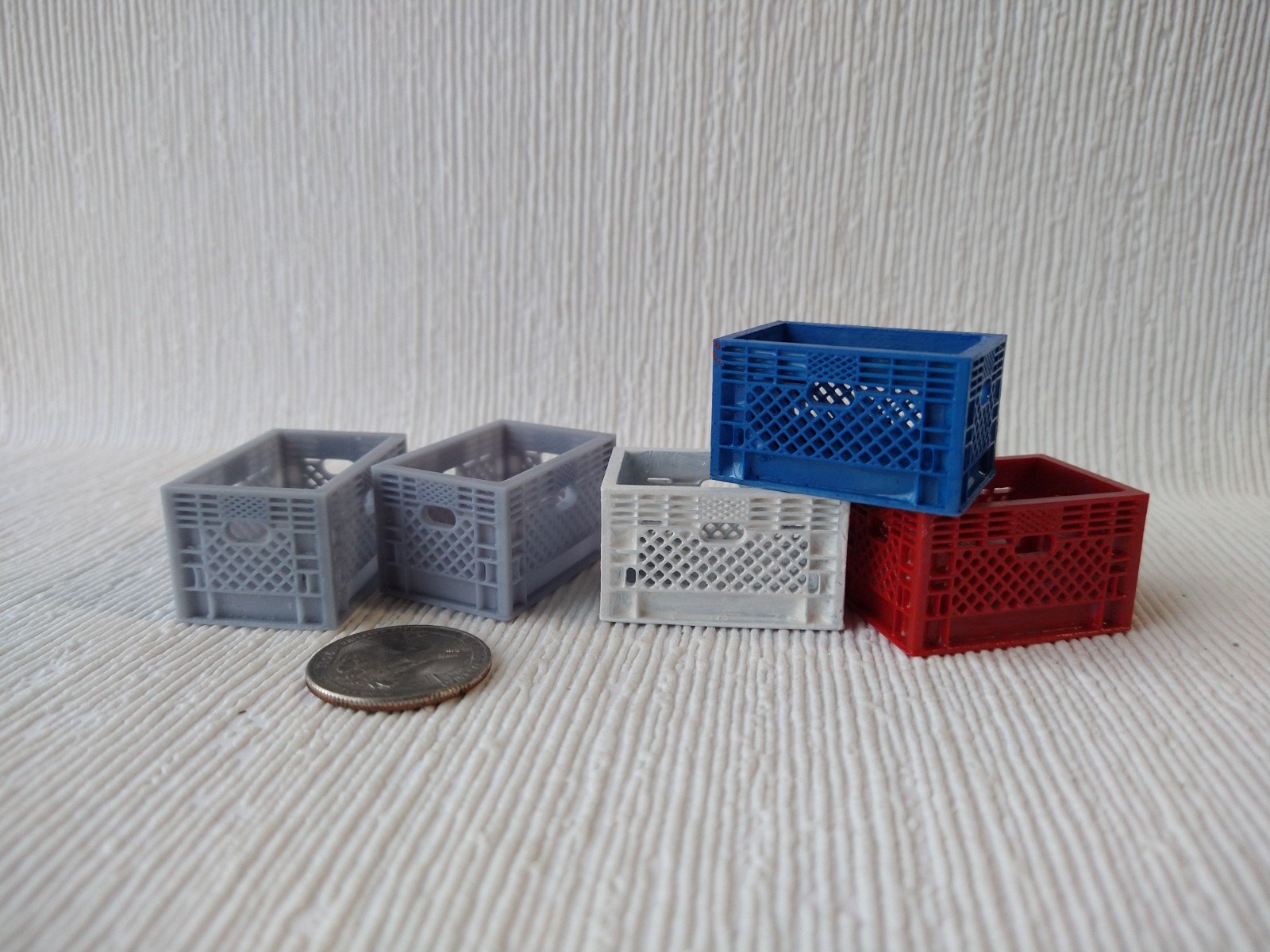 1:12 scale dollhouse storage crate Plastic look UN-PAINTED dollhouse milk crate Price is for each unit