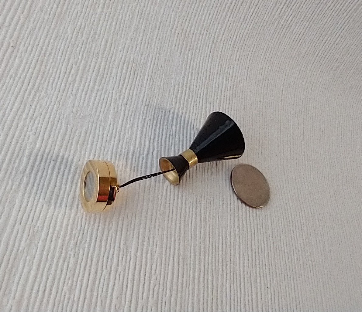 1:12 dollhouse miniature cone pendant light in black Mid-century modern LED ceiling light Battery operated MCM light
