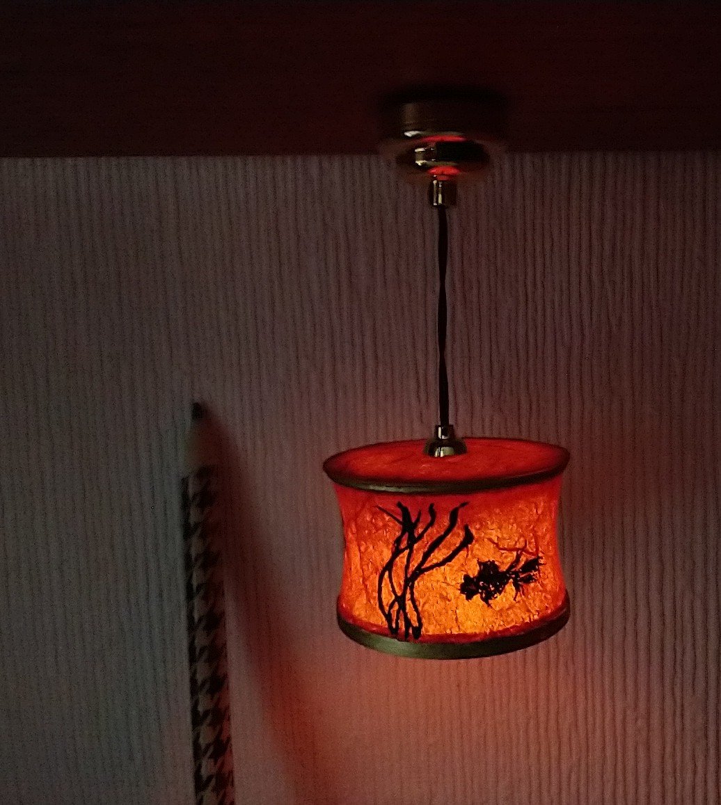 RESERVED 1:12 Dollhouse red lantern pendant light Battery operated Asian themed hanging or pendant light