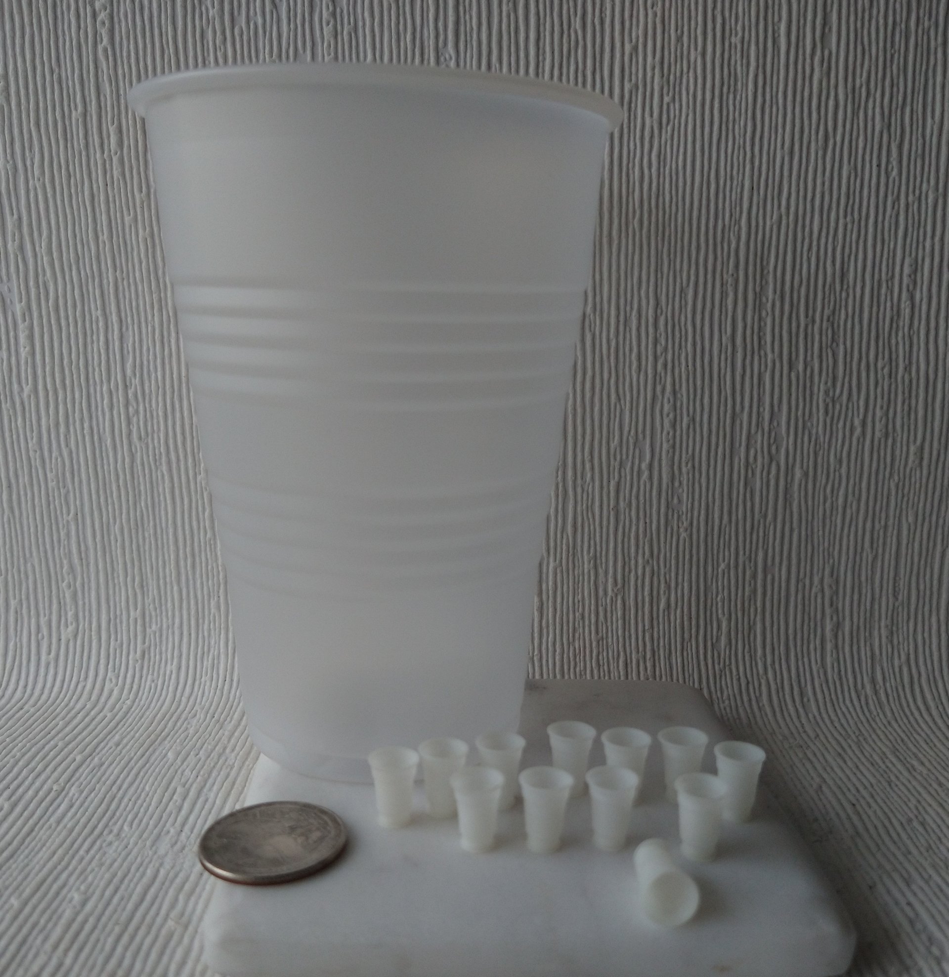 1:12 Dollhouse translucent cold cups Faux disposable cups for cold drinnks Price is for one set of four cups