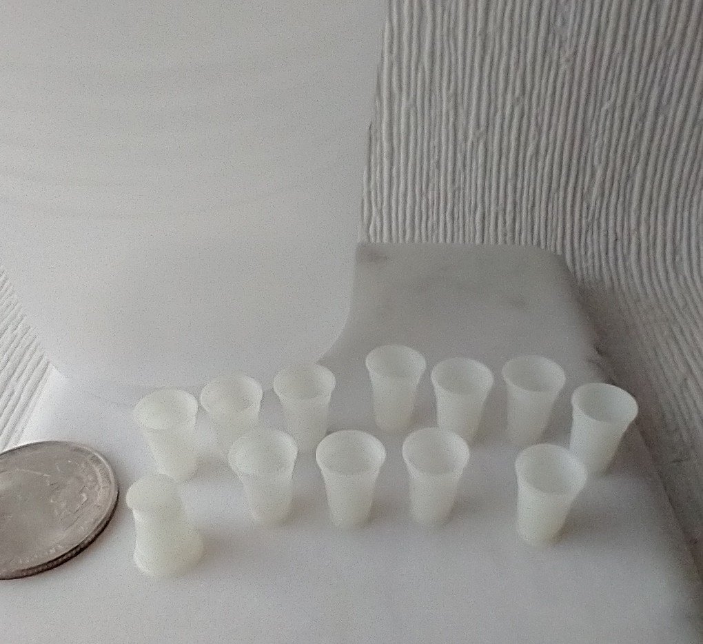 1:12 Dollhouse translucent cold cups Faux disposable cups for cold drinnks Price is for one set of four cups