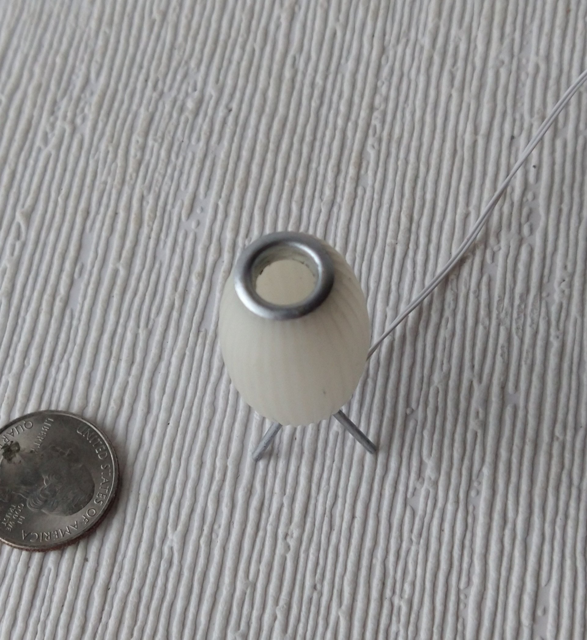 RESERVED 1:12 dollhouse miniature MCM styled lamp white elongated shade with ridges Battery operated mid-century inspired table lamp