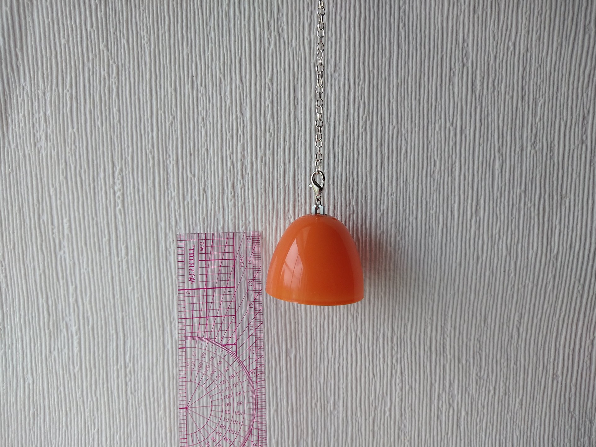 Charity sale item 1:6 or play scale ceiling light in orange MOD ceiling light for Barbie or 12-inch dolls Battery operated comes with chain and canopy