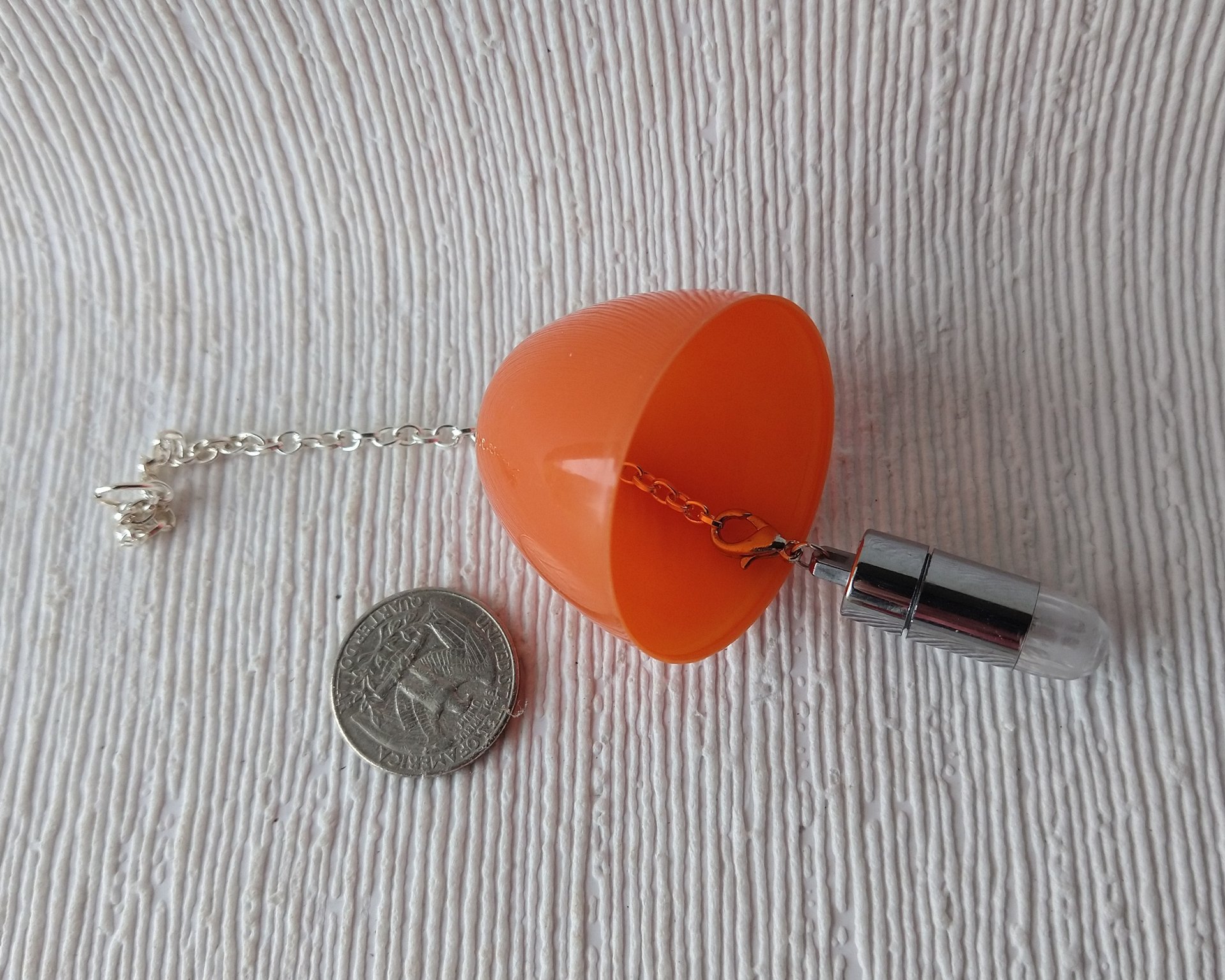 Charity sale item 1:6 or play scale ceiling light in orange MOD ceiling light for Barbie or 12-inch dolls Battery operated comes with chain and canopy