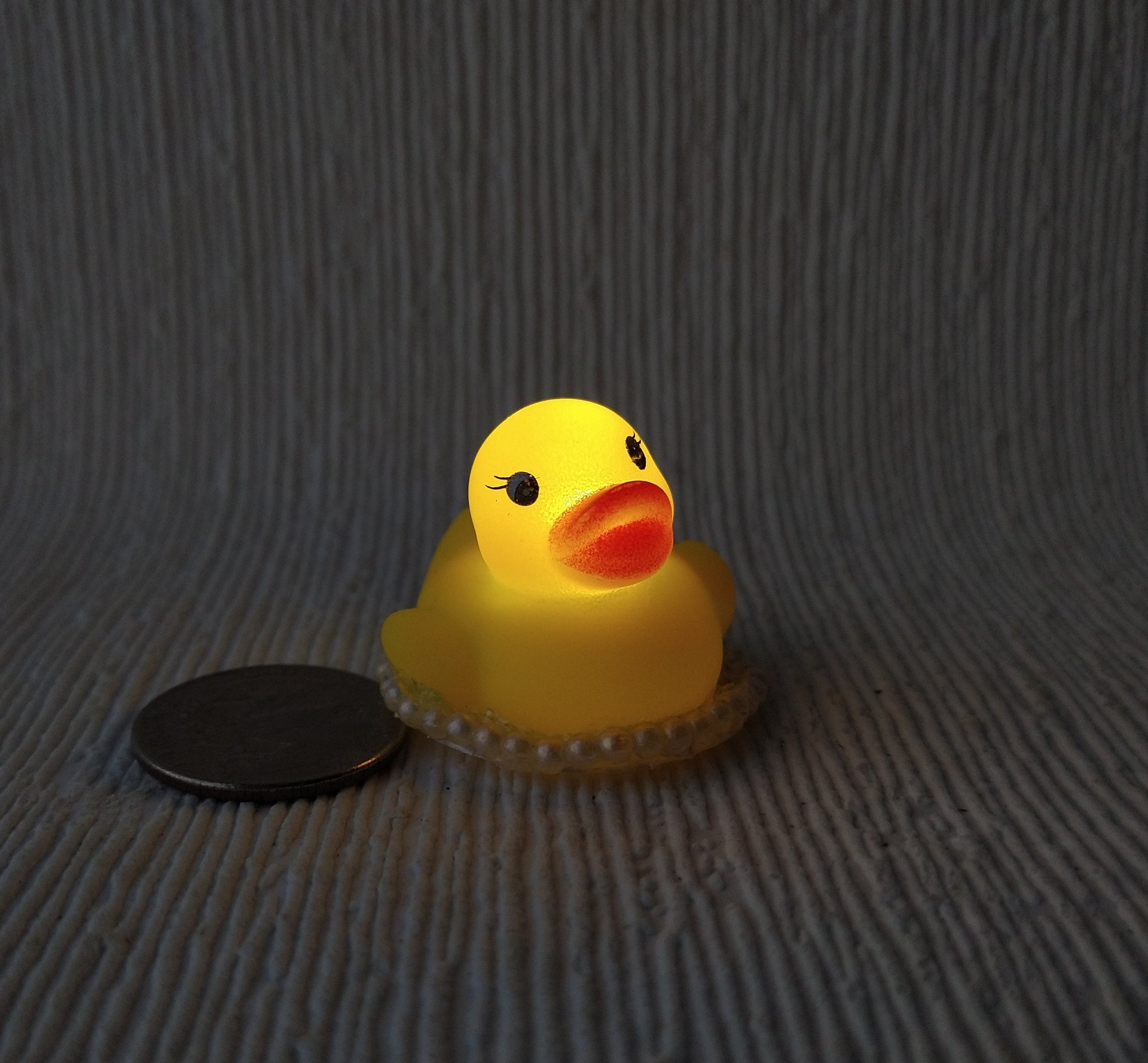 Charity sale item Battery operated yellow rubber duck lamp LED light Rubber duckie lamp for kids room 1:12 or play scale for you to decide
