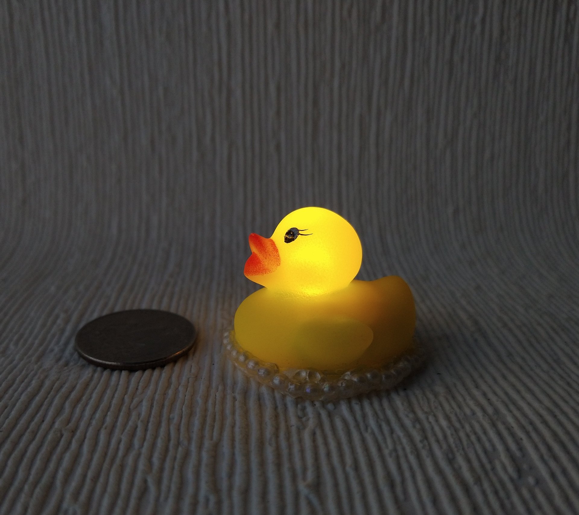 Charity sale item Battery operated yellow rubber duck lamp LED light Rubber duckie lamp for kids room 1:12 or play scale for you to decide