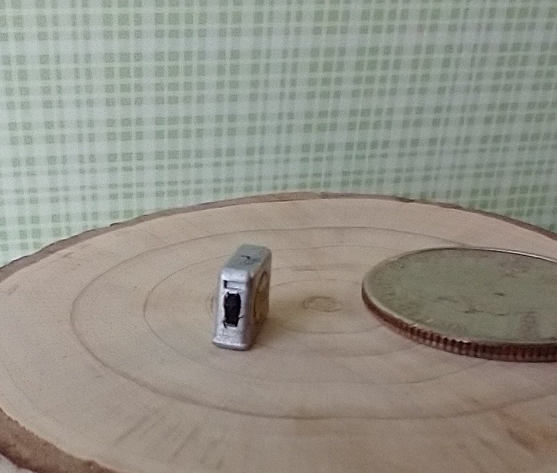 1:12 Dollhouse miniature tape measure for mini DIYer or garage workshop REF Silvery