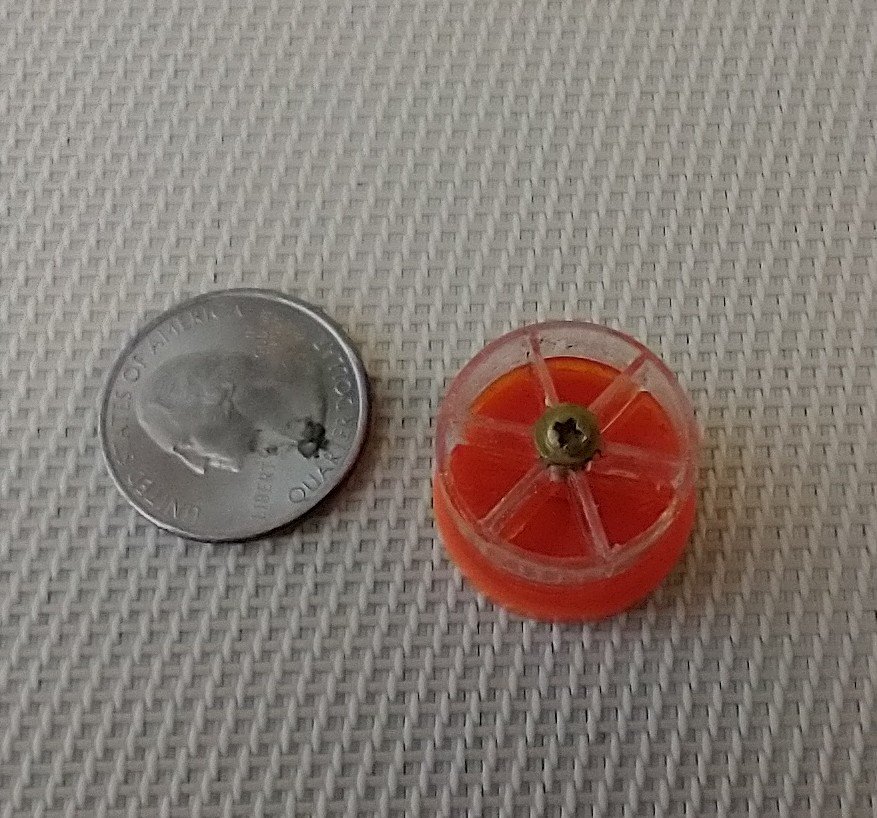 1:12 dollhouse miniature lazy Susan tools holder Spinnable desktop tools organizer in clear and orange acrylic Accessories NOT included