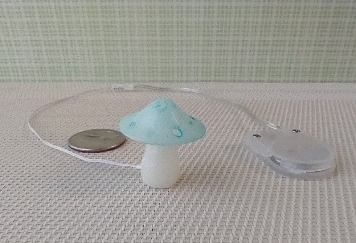 RESERVED 1:12 Dollhouse battery operated toadstool table lamp Kids lamp Novelty lamp Blue mushroom lamp