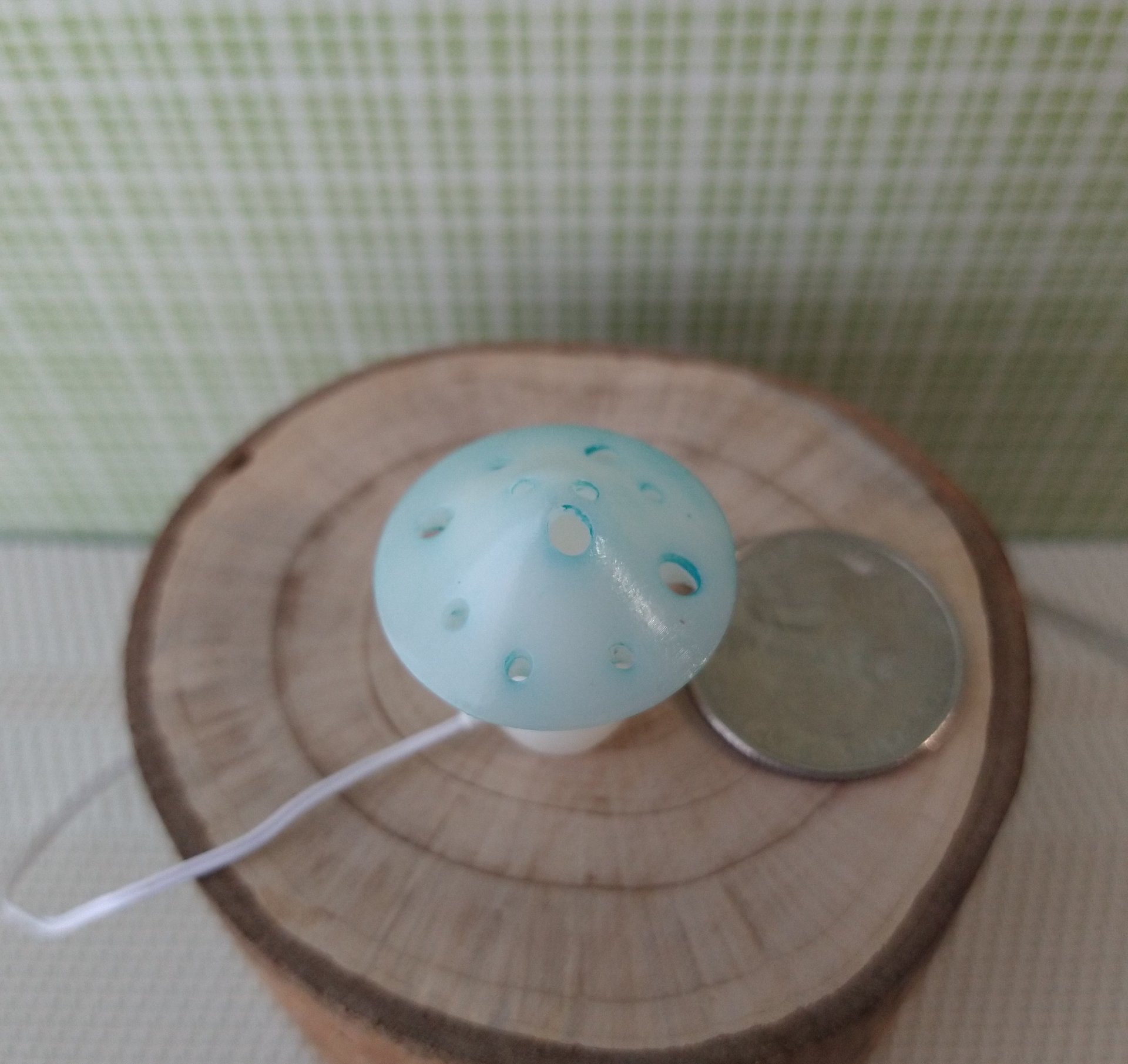 RESERVED 1:12 Dollhouse battery operated toadstool table lamp Kids lamp Novelty lamp Blue mushroom lamp