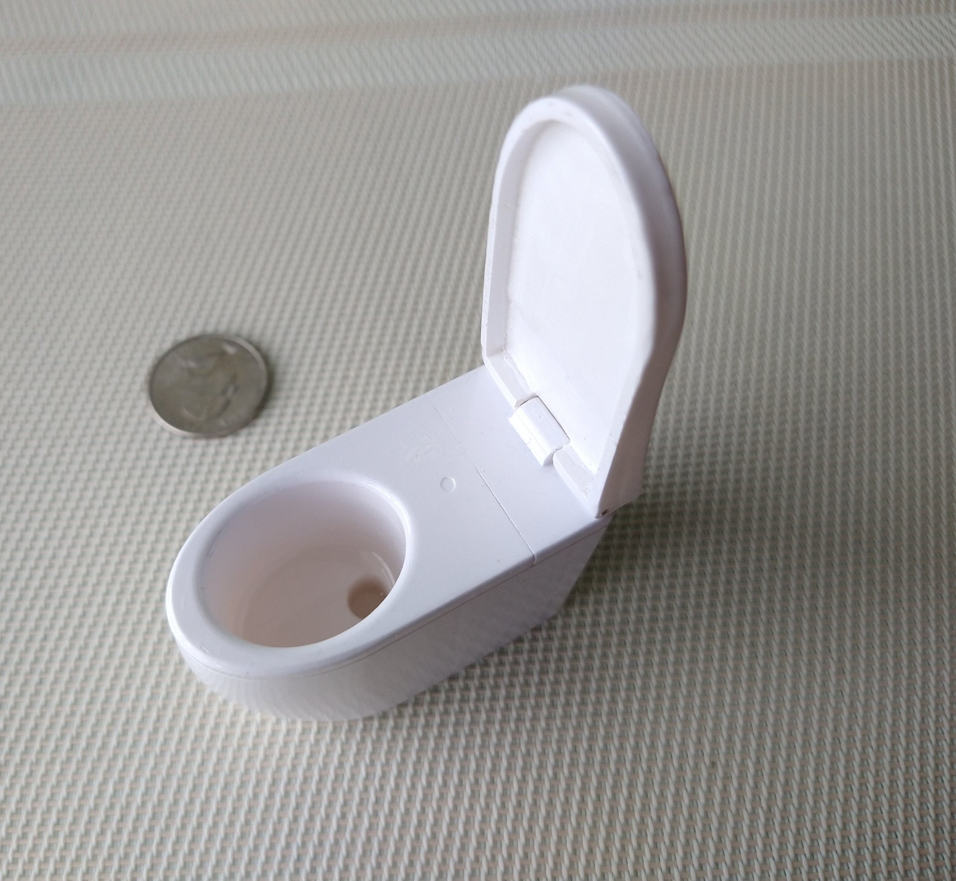 RESERVED 1:12 dollhouse miniature modern elongated toilet inspired by Japanese tankless double flush one-piece floor mount toilet