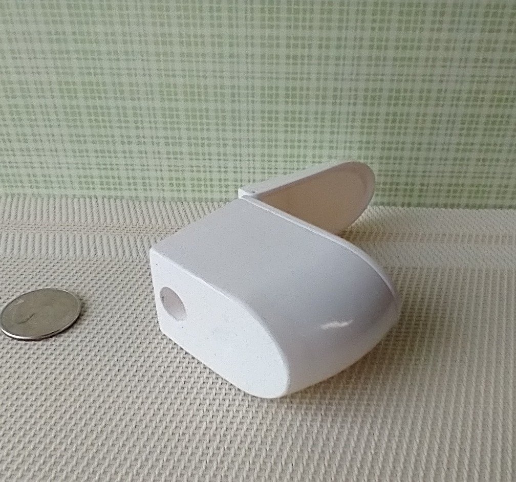 RESERVED 1:12 dollhouse miniature modern elongated toilet inspired by Japanese tankless double flush one-piece floor mount toilet