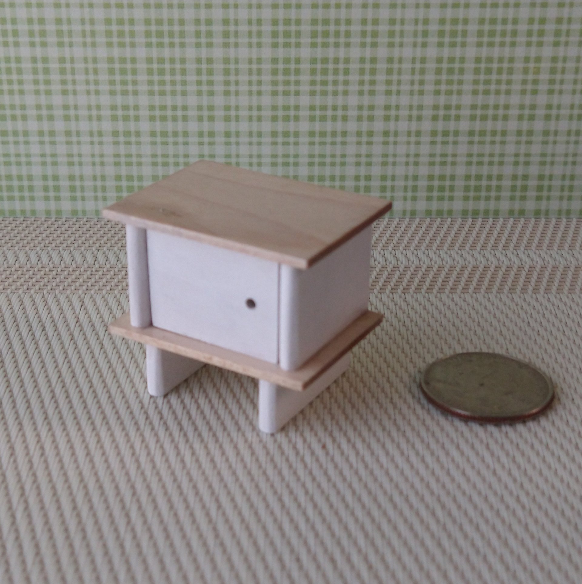 RESERVED 1:12 Dollhouse kids nightstand made from solid maple wood Nightstand cabinet with hinged door