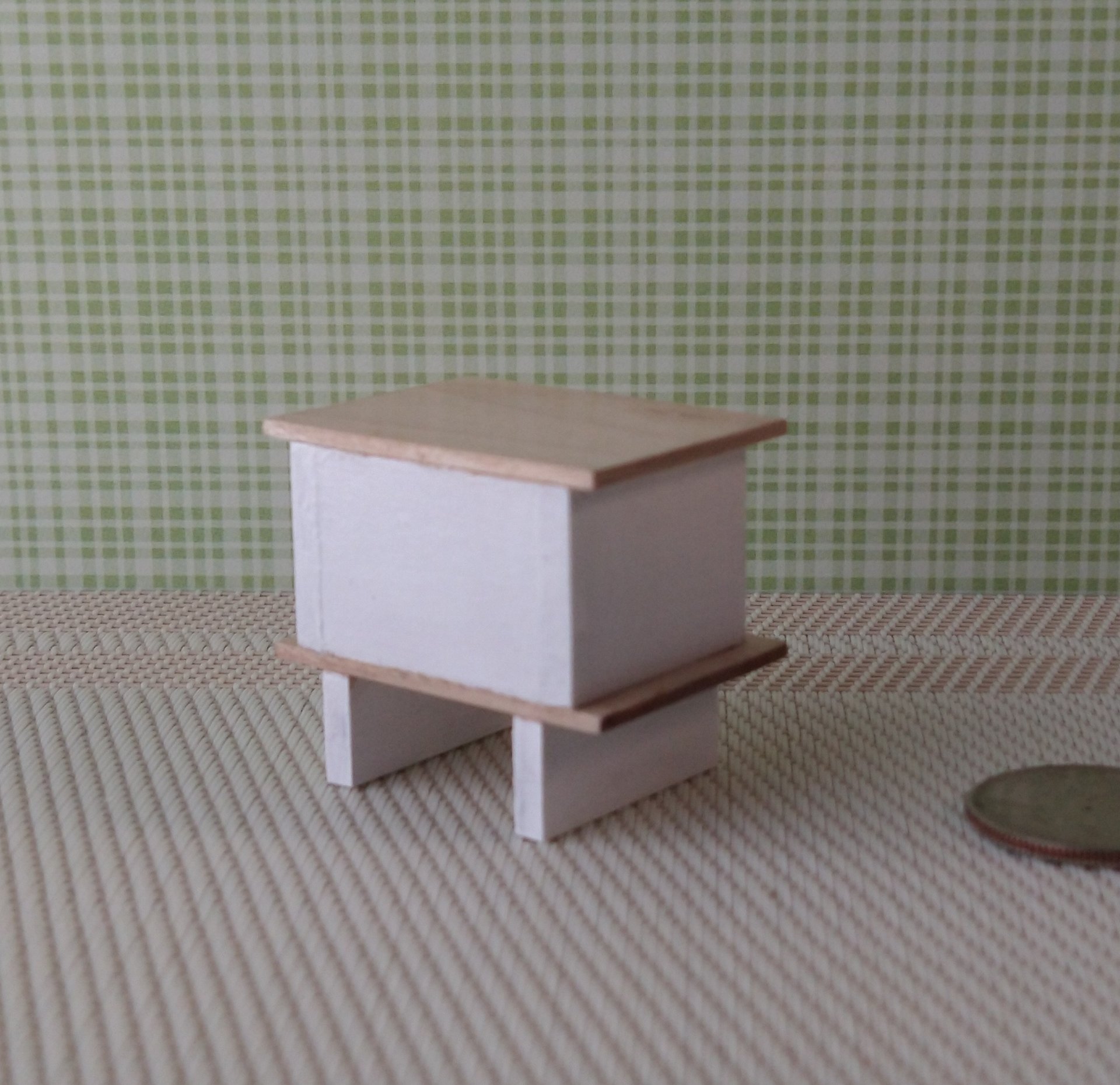 RESERVED 1:12 Dollhouse kids nightstand made from solid maple wood Nightstand cabinet with hinged door
