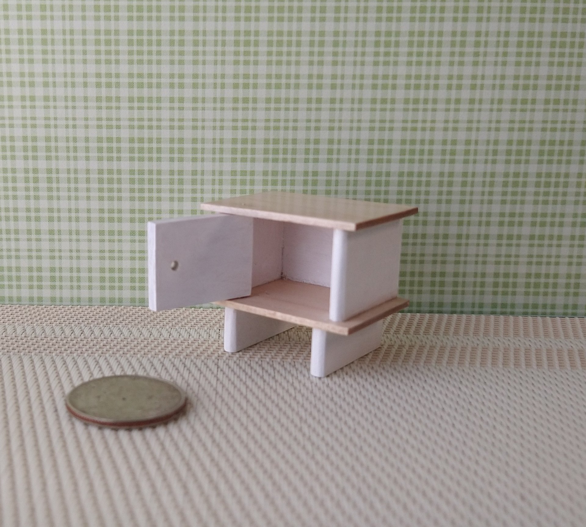 RESERVED 1:12 Dollhouse kids nightstand made from solid maple wood Nightstand cabinet with hinged door