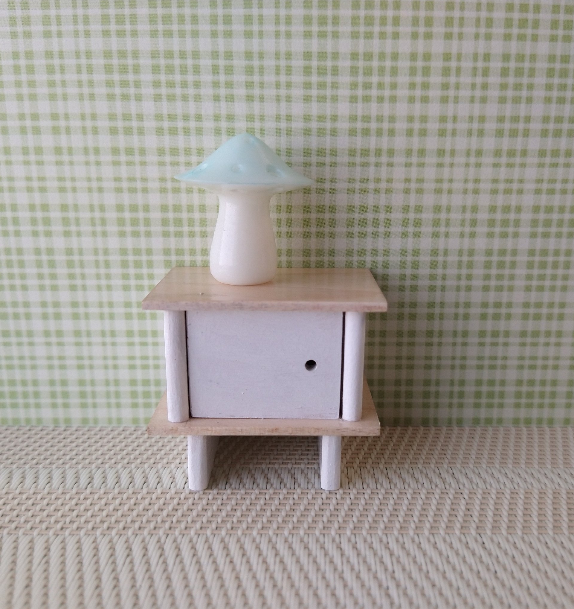 RESERVED 1:12 Dollhouse kids nightstand made from solid maple wood Nightstand cabinet with hinged door